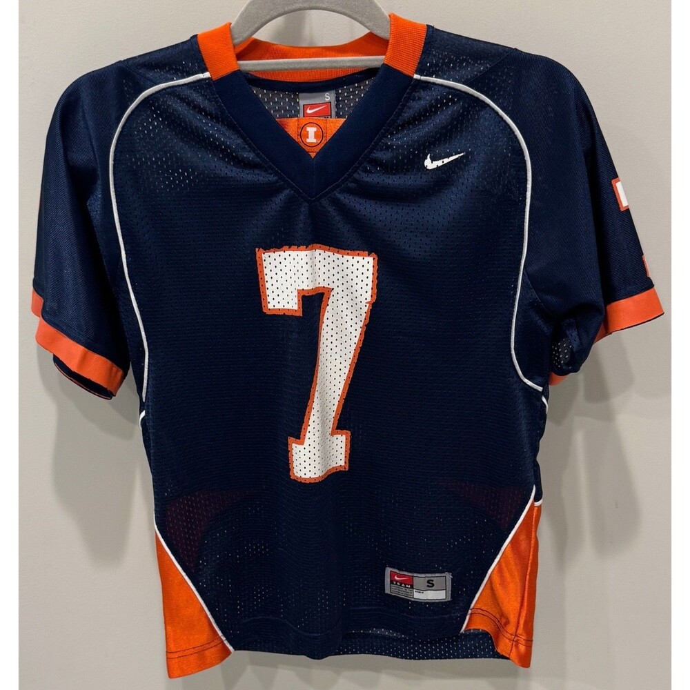 Illinois Fighting Illini - Nike Team Football Jersey - Youth Small - #7 - Navy